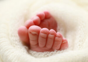 macro portrait of baby