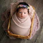 Baby girl photo posed in pink