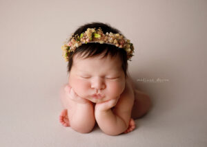 Sleeping baby portrait froggy pose