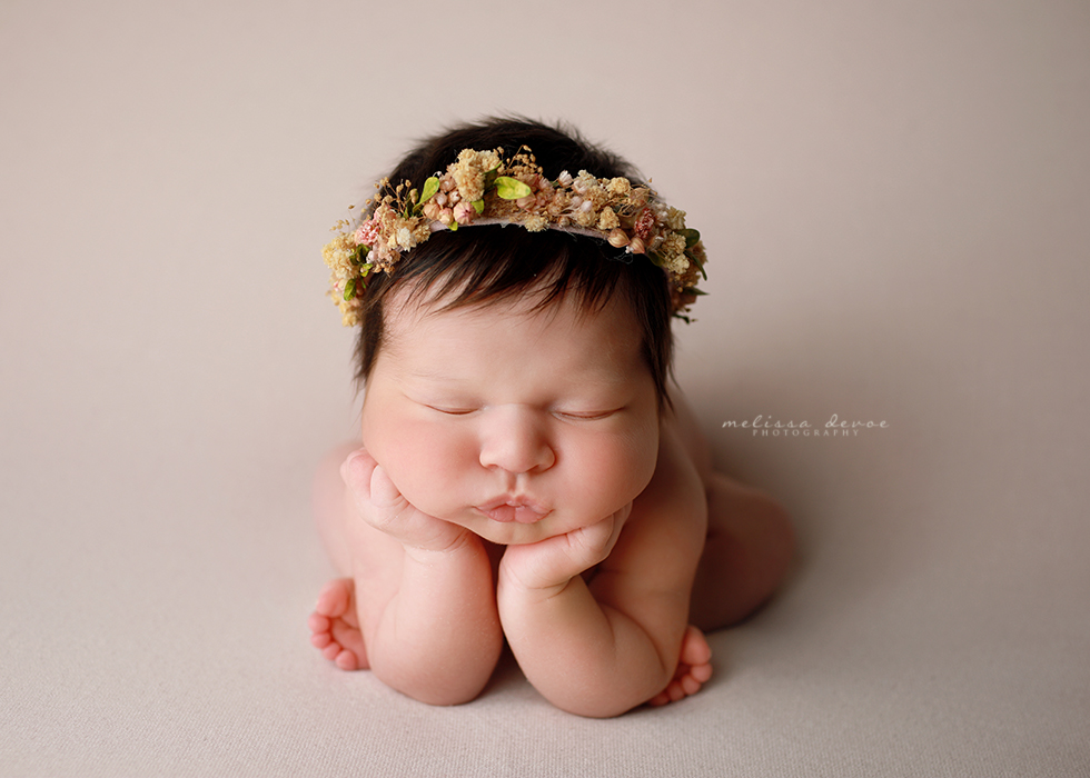 Sleeping baby portrait froggy pose