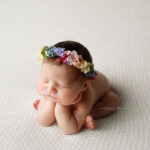 baby girl with flower headband