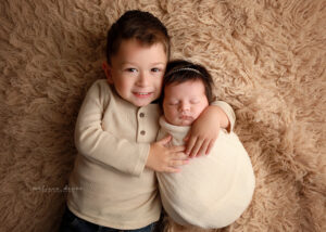 Brother and sister newborn photography