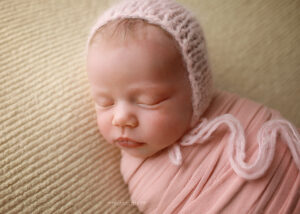 baby girl in pink portrait