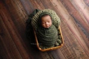 baby in bucket Raleigh professional photographer