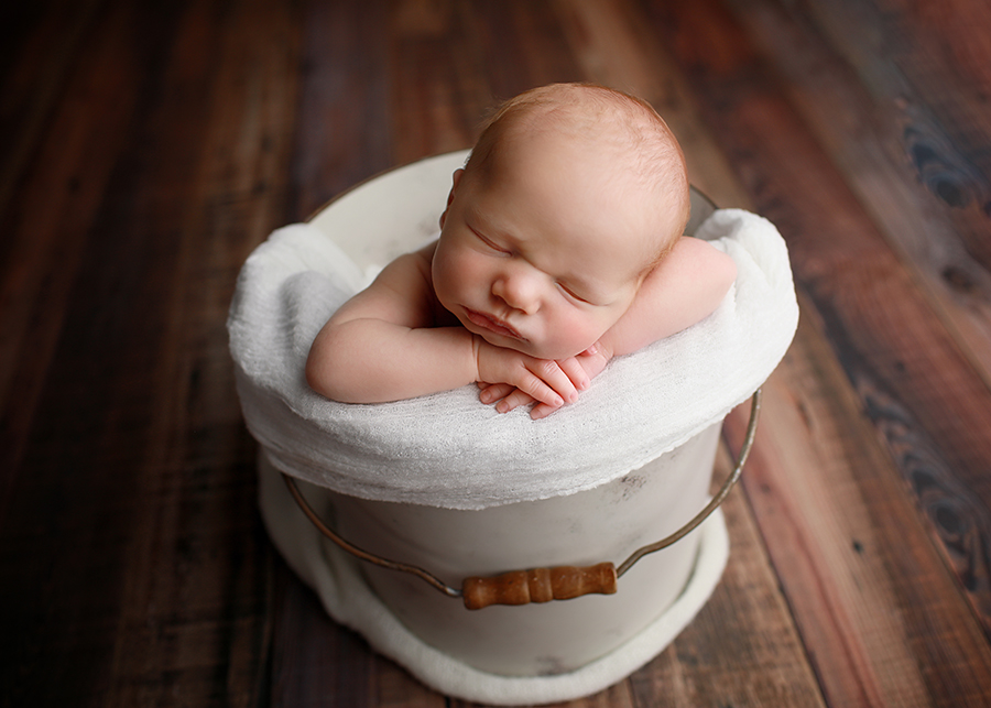 baby boy in bucket