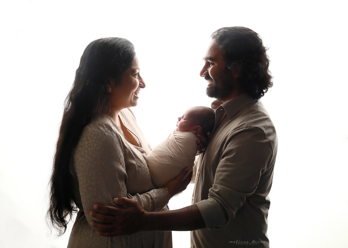 family portrait with newborn