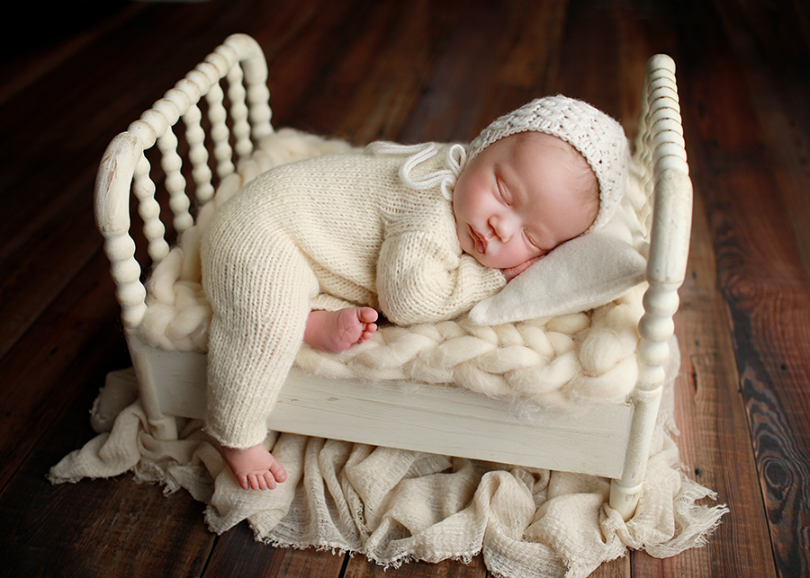 Newborn baby portrait by Durham newborn photographer Melissa Devoe