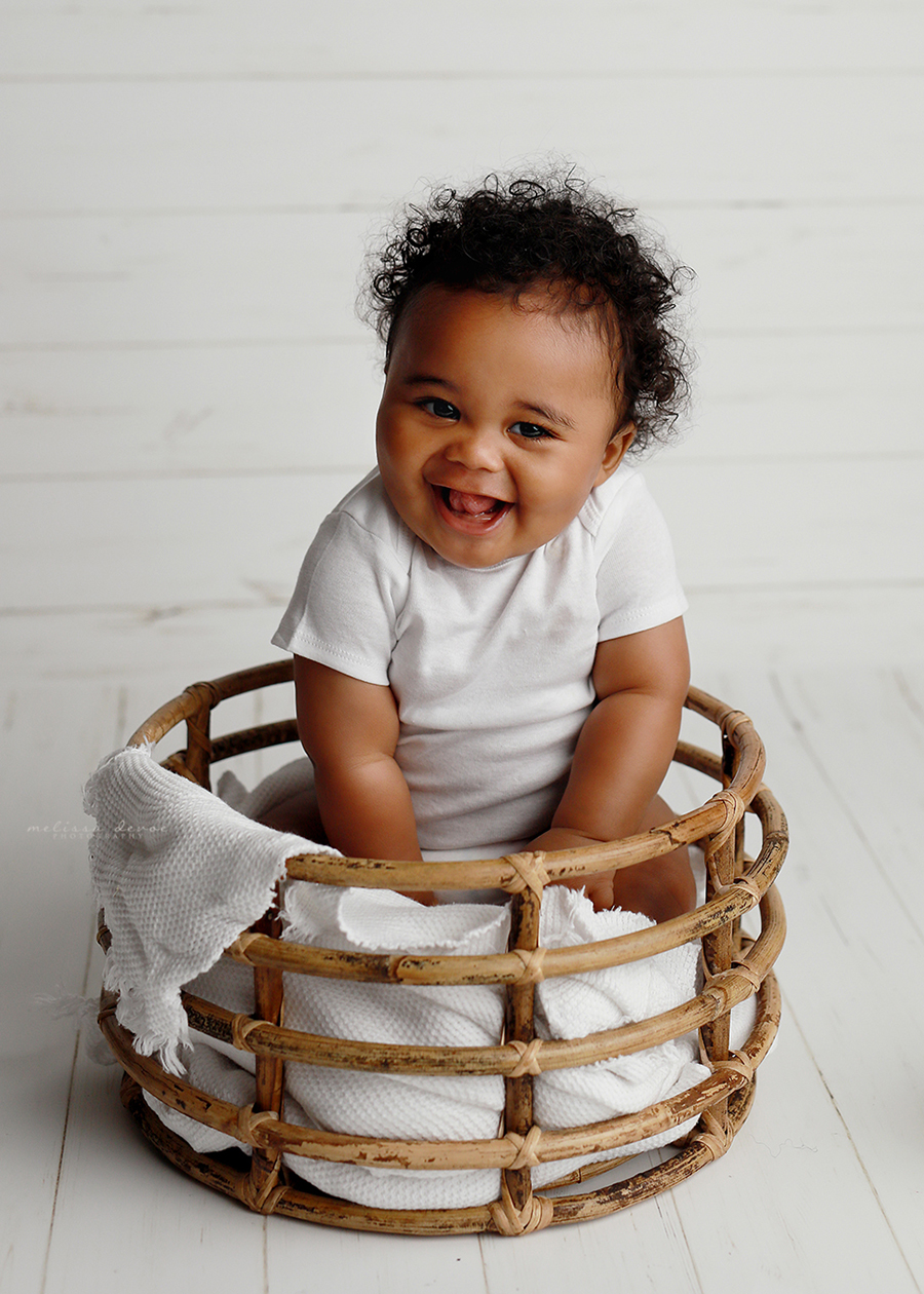 Baby boy in bucket