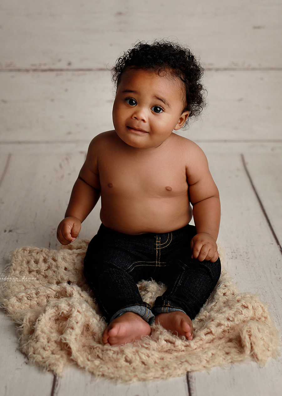 Baby boy sitting up