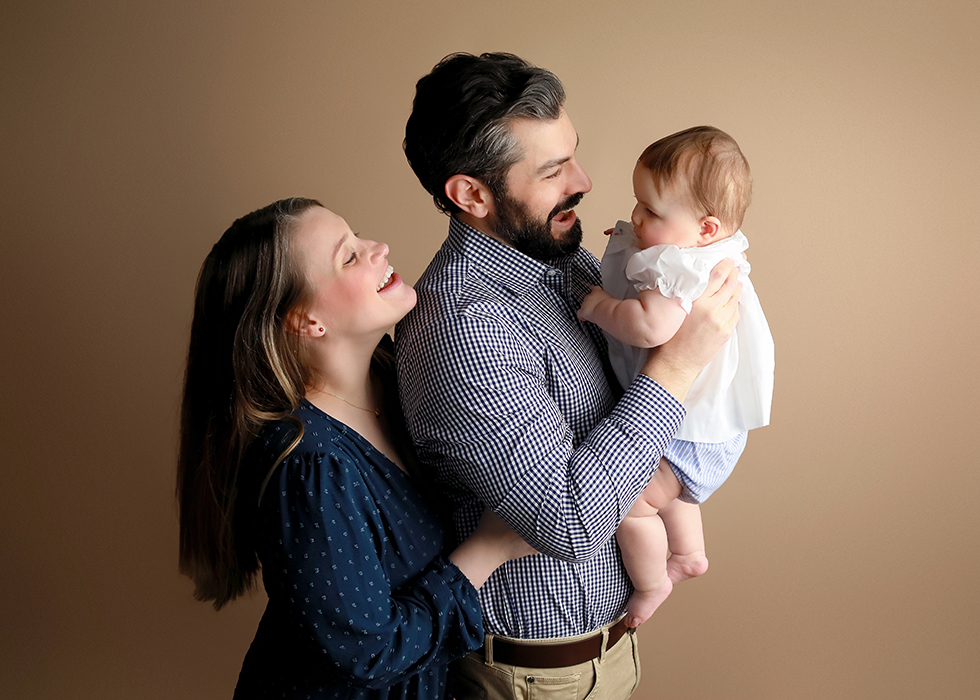 Baby girl with parents